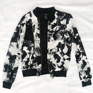 Forever 21 floral bomber jacket